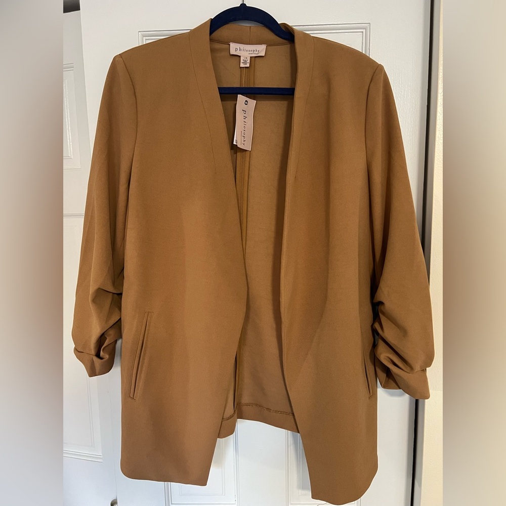NWT Philosophy Soft Blazer with Scrunched Sleeves (L)